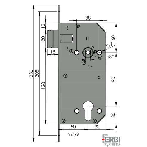 Zámek elektromechanický ERBI HOT EL B 9050