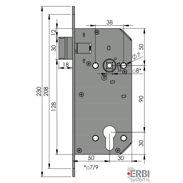 Zámek elektromechanický ERBI HOT EL B 9050