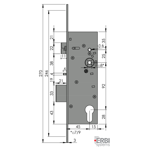 Zámek elektromechanický ERBI SAM EL 9245