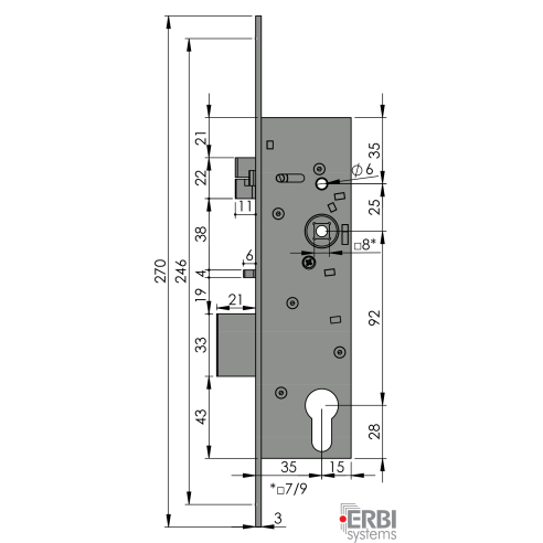 Zámek elektromechanický ERBI SAM EL 9235