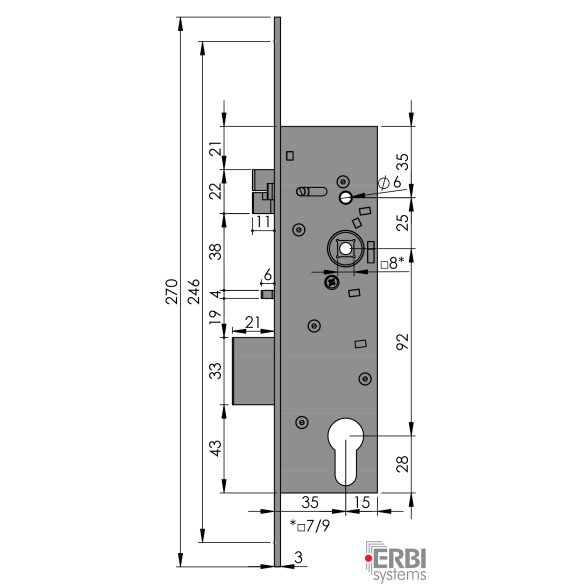 Zámek elektromechanický ERBI SAM EL 9235
